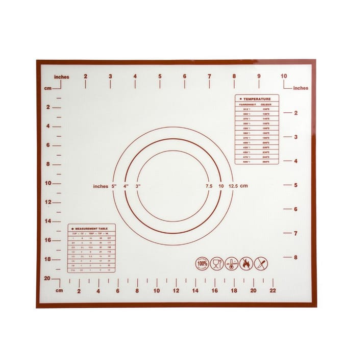 Tapis de Pâtisserie Antiadhésif en Silicone Réutilisable Pétrissage Épaissir Planche à Pâtisserie Tapis à Pâte Purplish Red white