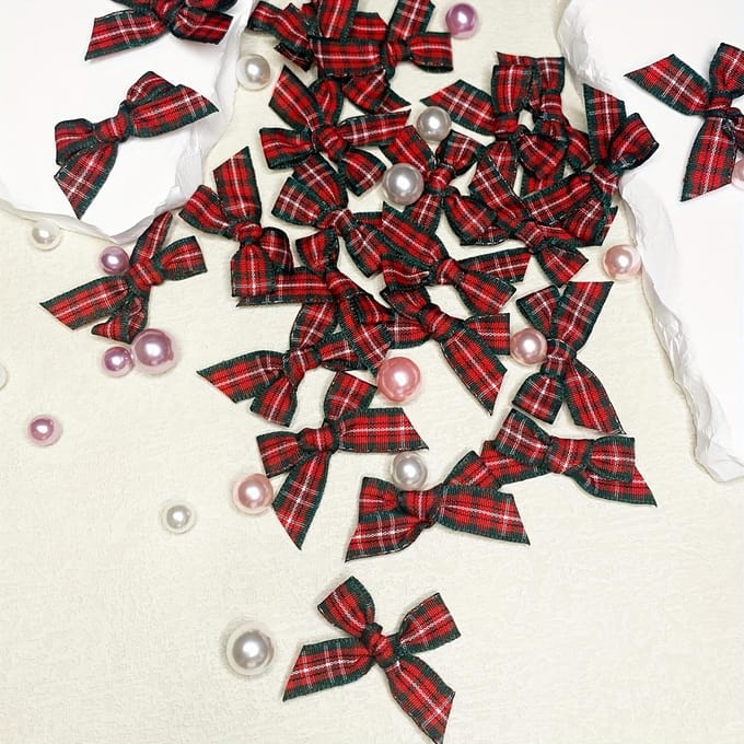 30 stuks DIY Ruit Kleine Strik Home Cadeau Decoratie Accessoires rood