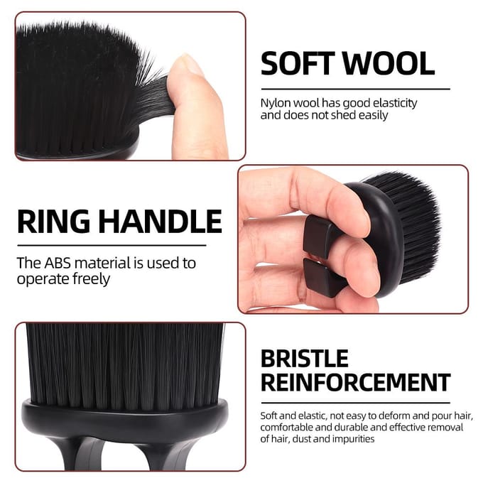 Brosse à cheveux noire pour coiffeur, accessoire de coiffure pour enlever les poils morts noir