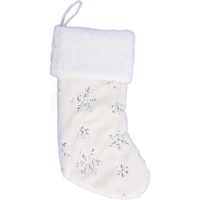 Polyester Kerstsok Hanger met Geborduurd Sneeuwvlokpatroon Kerstboomversiering
