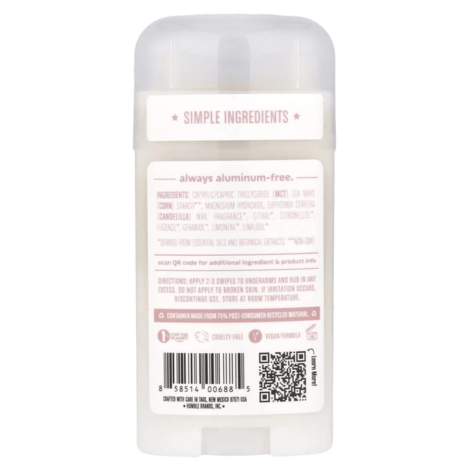 Humble Brands, Deodorant zonder Baking Soda, Marokkaanse Roos, 71 g (70 g) gray