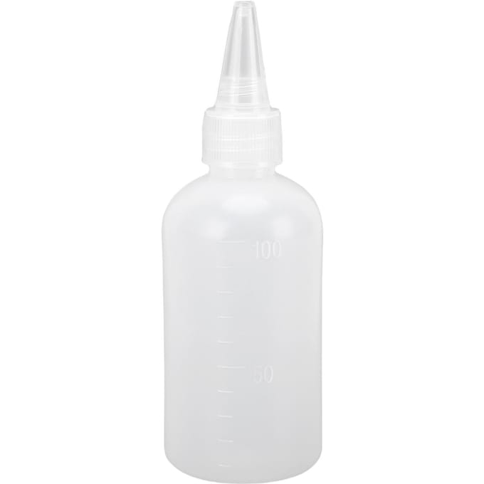 60Pcs Scale Empty Bottle Plastic 100ml Semi Transparent Squeeze Condiment Bottle Airbrush Paint Bottle for Cosmetics white