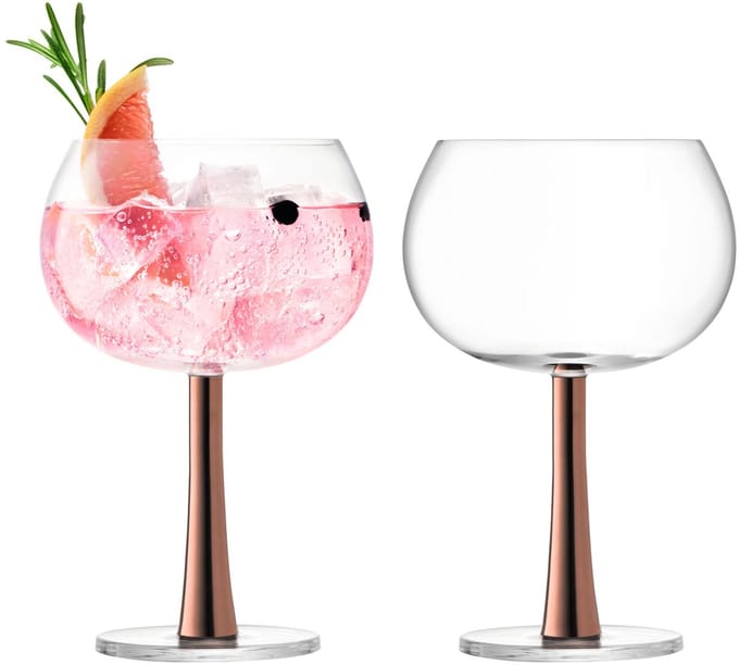 L.S.A. - Gin Balloon Glas 420 ml Set van 2 Stuks - Glas - Koper