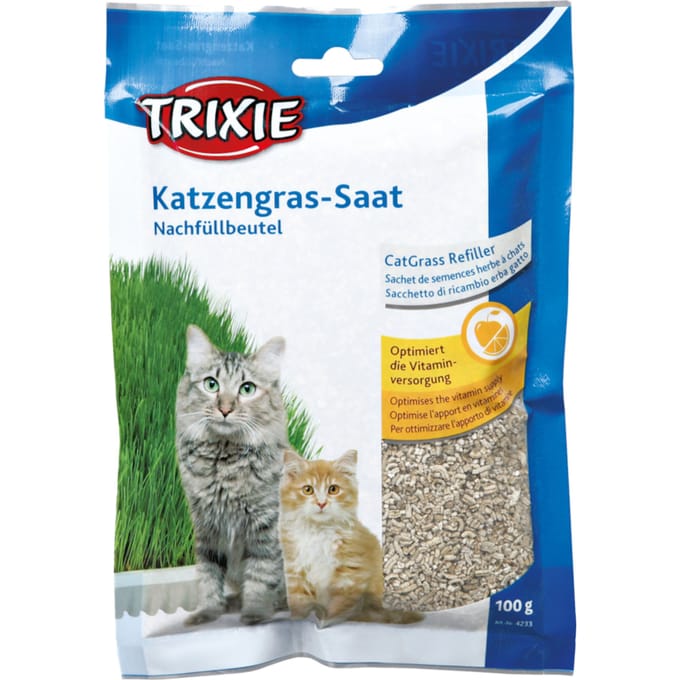 100g Trixie zacht graszaad navulzak kat