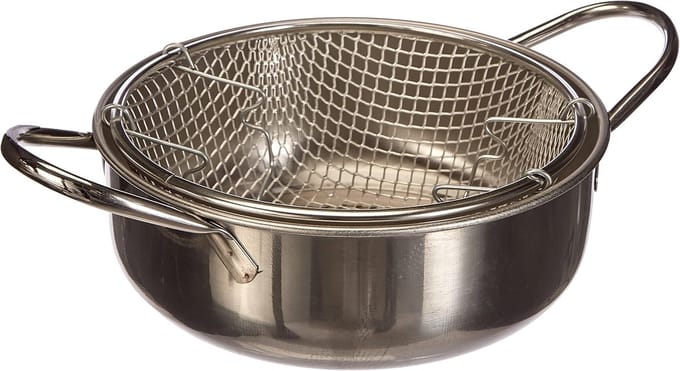 Frituurpan roestvrij staal - diameter 24 cm zilver - kopen.