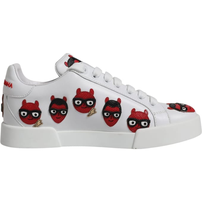 Dolce & Gabbana White Devil Face Portofino Sneakers Schoenen