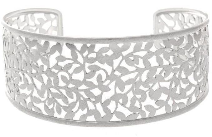 Behave – Armband open bangle – Bladmotief – Zilverkleur – Boho chic