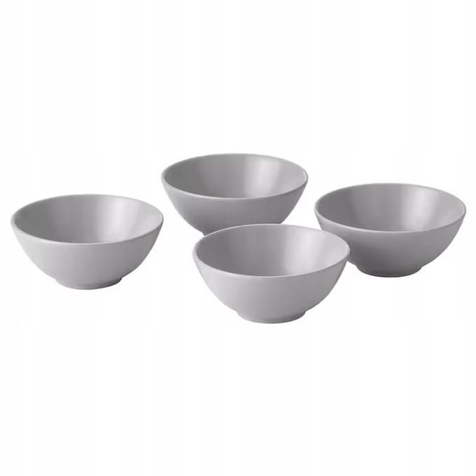 IKEA FARGKLAR Kommetjes Grijs Mat 16 cm - Set van 4