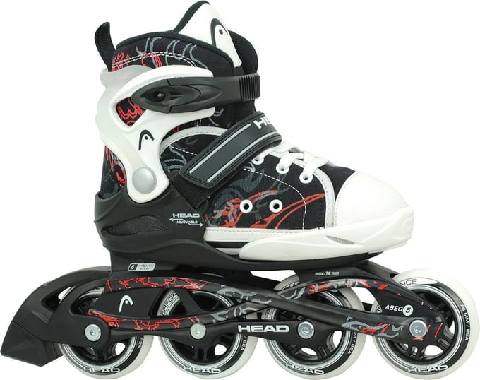 Verstelbare inline skates 36-41 HEAD KID zwart wit
