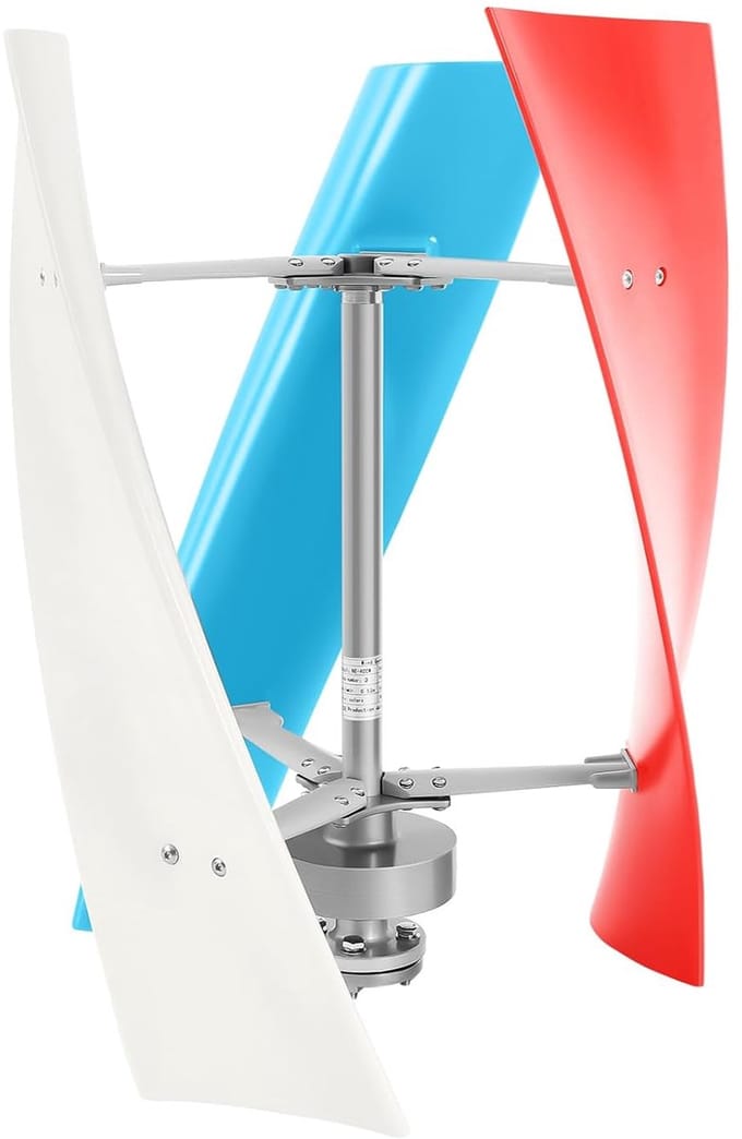 Windturbine Generator - Energie Opwekker - Off-Grid Stroom - 3 Bladen Ontwerp - 24 Volt - Blauw Wit Rood
