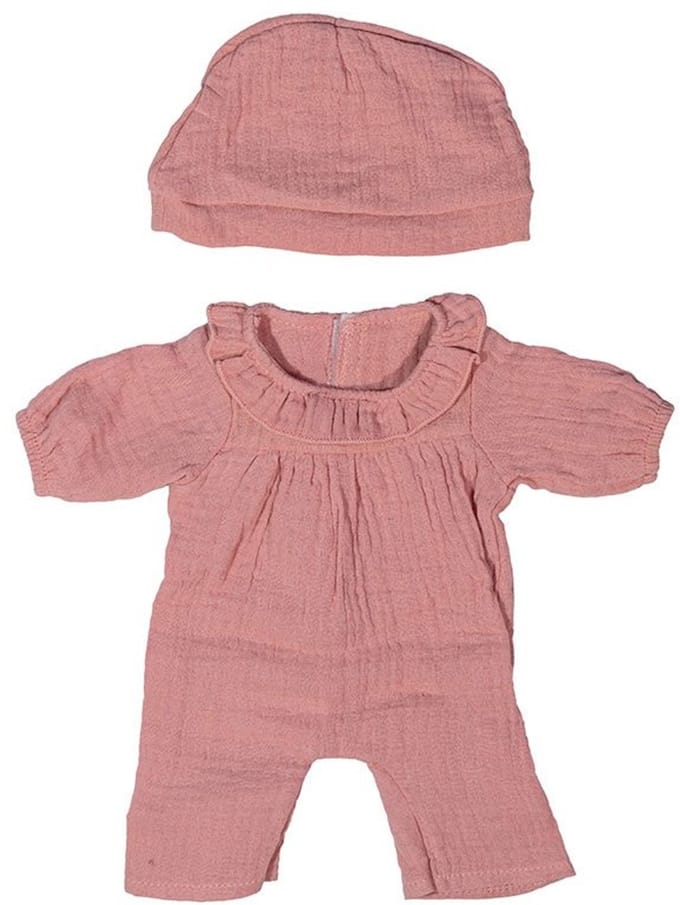 Miniland poppen pyjama met muts - poppenkleding 38cm multicolor.