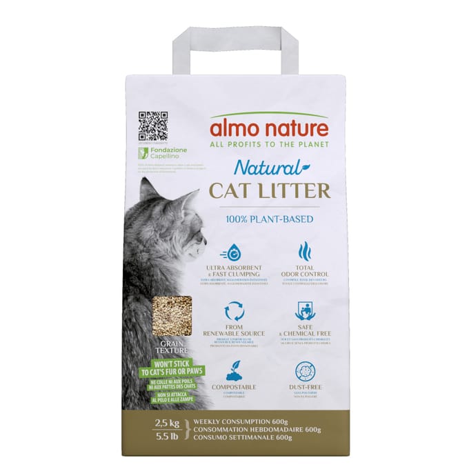 Almo Nature Natuurlijke Korrelige Kattenbakvulling - Grain Texture - 2,5 kg