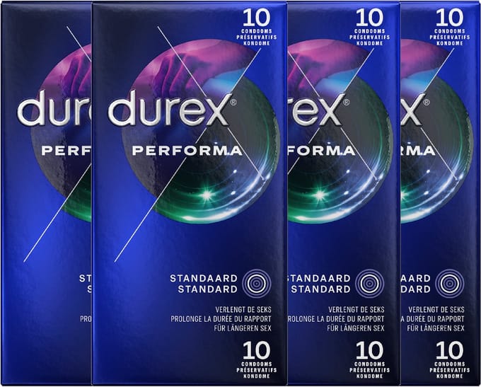 Durex - Condooms - Performa met vertragend effect - 10st x4 - Voordeelverpakking