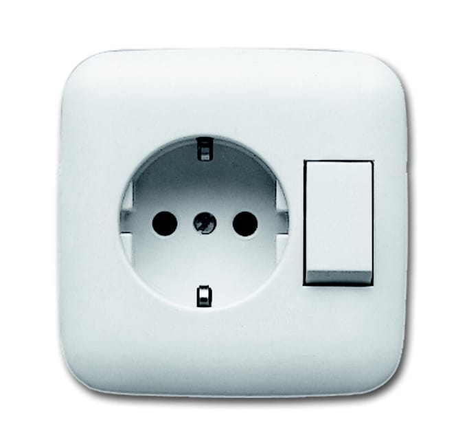 ABB Busch-Jaeger Combischakelaar Contactdoos Inbouw Wit - 2CKA001611A0169 - E3GX9