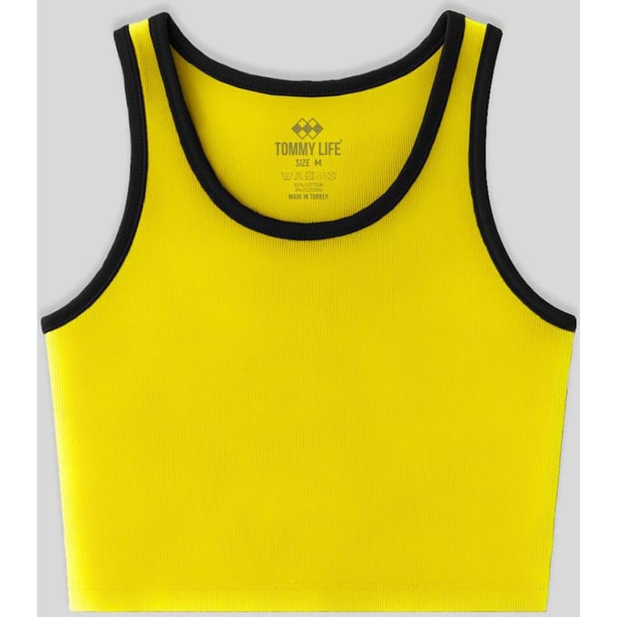 Geribbelde Mouwloze Crop Top