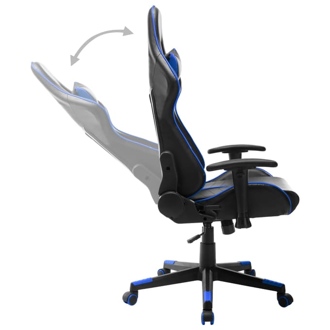 vidaXL - Gamestoel - kunstleer - zwart - en - blauw