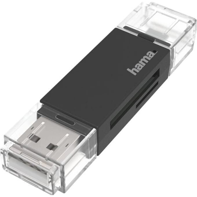 Hama USB-kaartlezer OTG USB-A + Micro-USB USB 2.0 SD/microSD