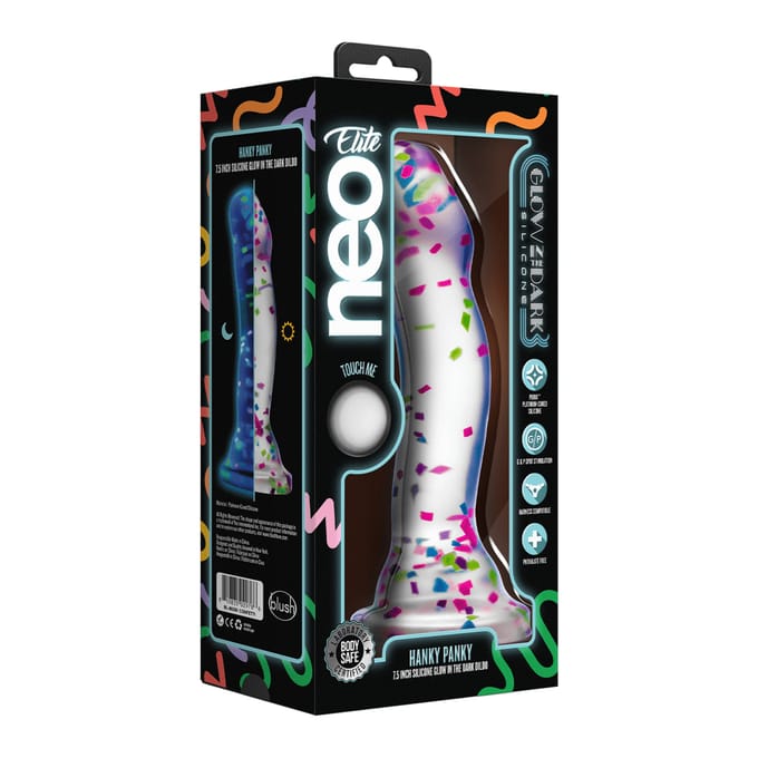 Blush Neo elite glow-in-dark Hanky Panky Dildo - Multicolor - 19 cm