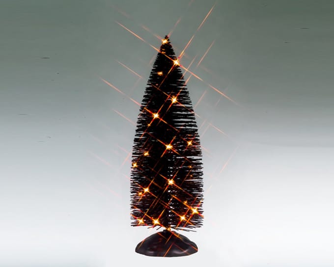 Spooky Town - Black Bristle Tree Orange Lights