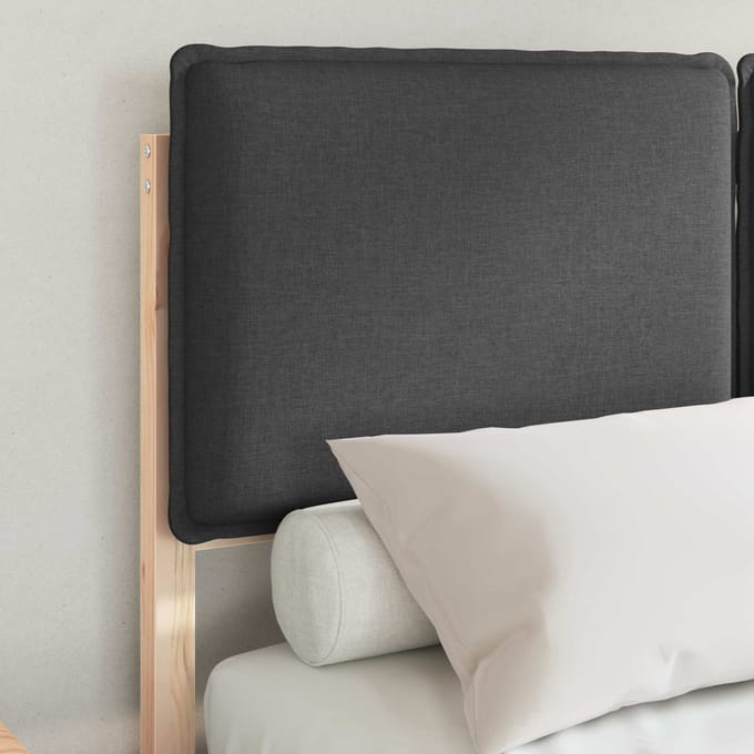 vidaXL - Bedframe - met - Gevoerde - Hoofdbord - Donkergrijs - 120 - x - 200 - cm
