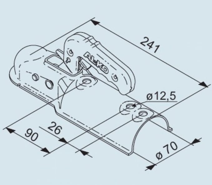 AL-KO koppeling ongeremd R70 750KG
