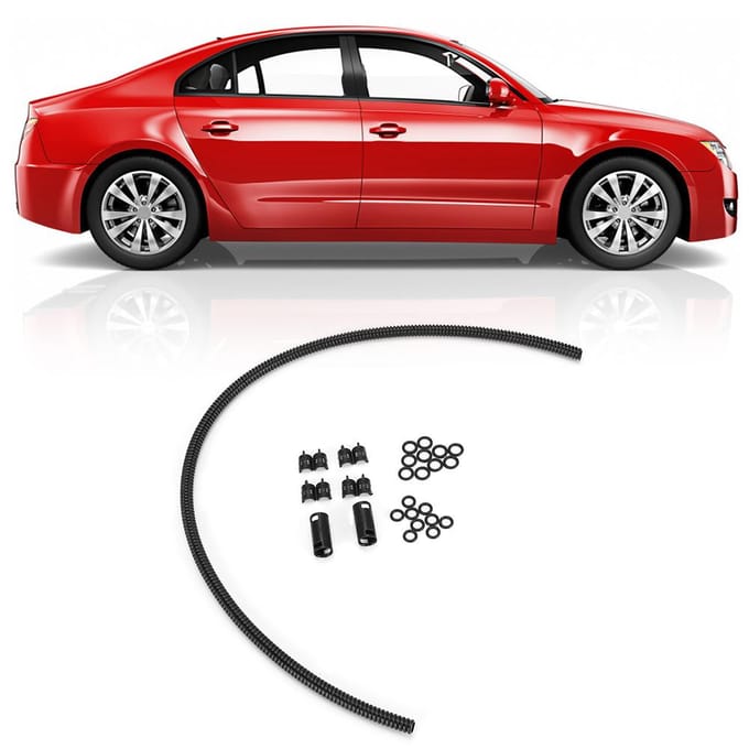 50cm 19.7in Ruitensproeier Slang Gegolfde Buis Aansluitset Universele Auto Onderdelen black
