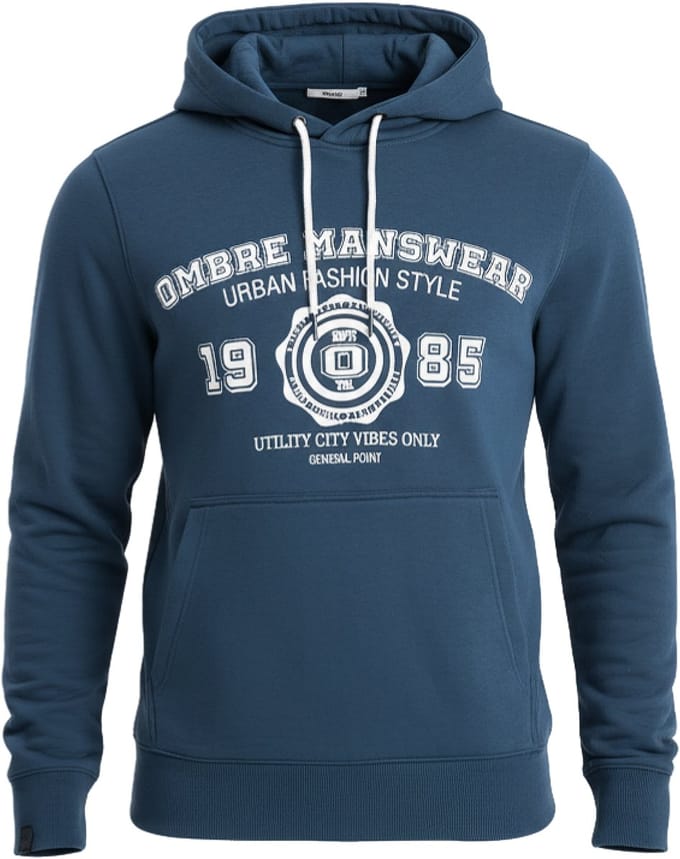 OMBRE Sweater - Regular Fit - Katoen - Lange Mouw Marine M
