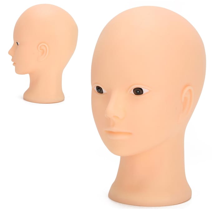 Mannequin Hoofd Make-up Training Oefenpruik Hoed Display Kaal Mannequin Hoofd 49cm zonder Make-up beige