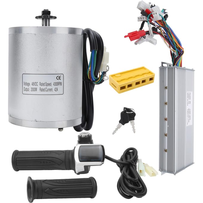 48V 2000W Elektrische Borstelmotor met Controller Kit E?Fiets Ombouw Accessoire Set gray