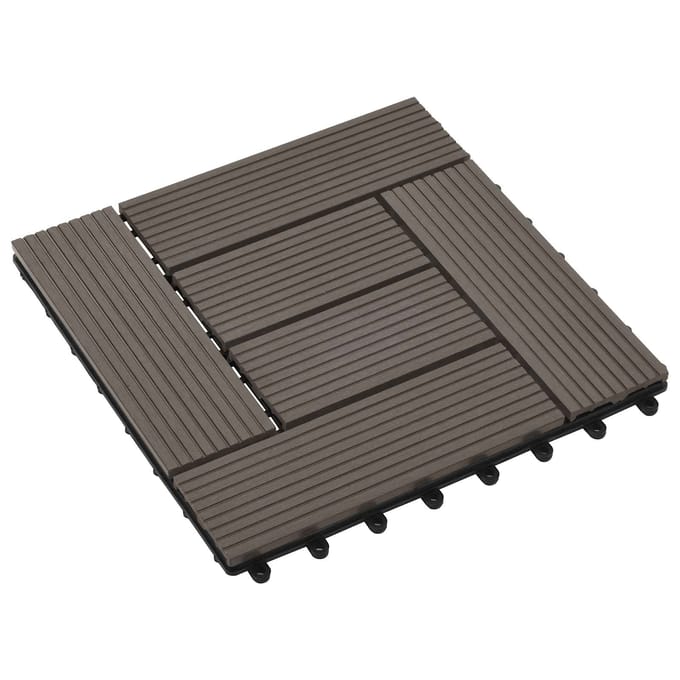 vidaXL - Terras - Tegel - 11 - st - Donkerbruin - 30 - x - 30 - cm - WPC