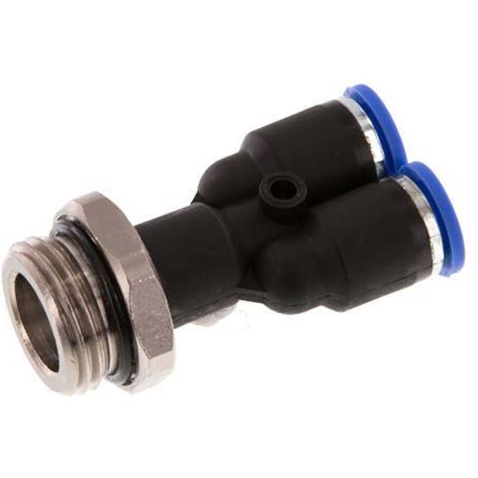 8mm x G1/2'' Y-koppeling Messing/PA 66 Insteekfitting Buitendraad Draaibaar NBR