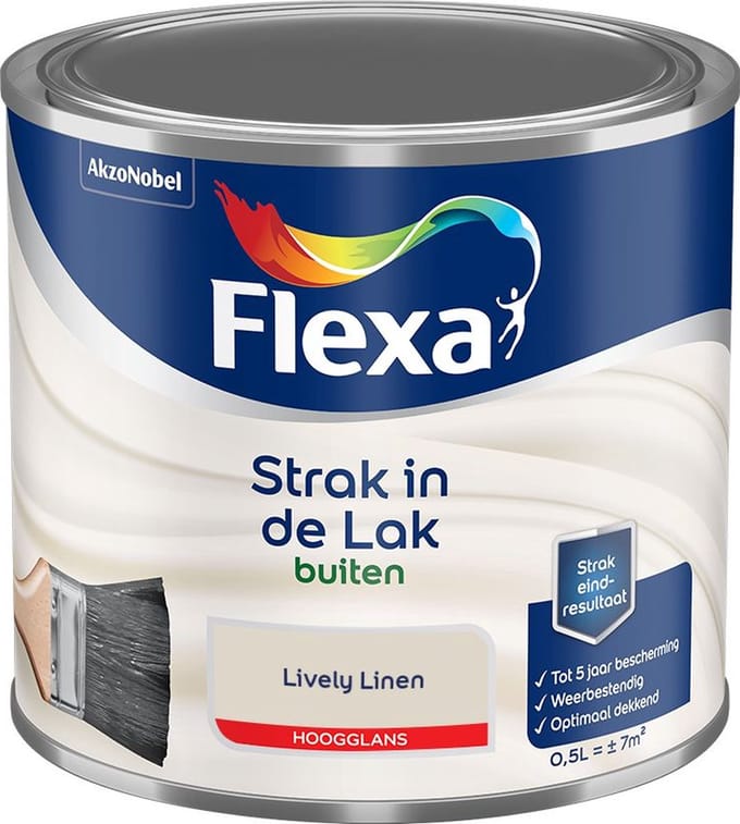 Flexa - Strak In De Lak Buitenlak Hoogglans - Lively Linen - Mengverf - 500 Ml