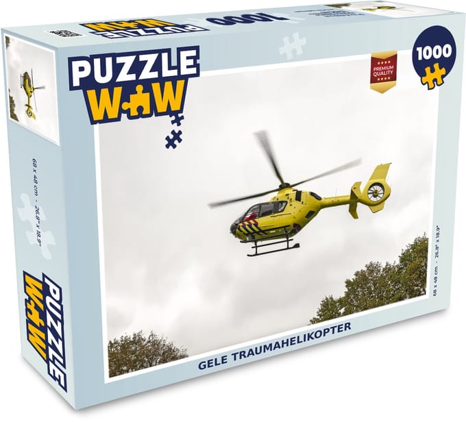 Puzzel Gele traumahelikopter - Legpuzzel - Puzzel 1000 stukjes volwassenen
