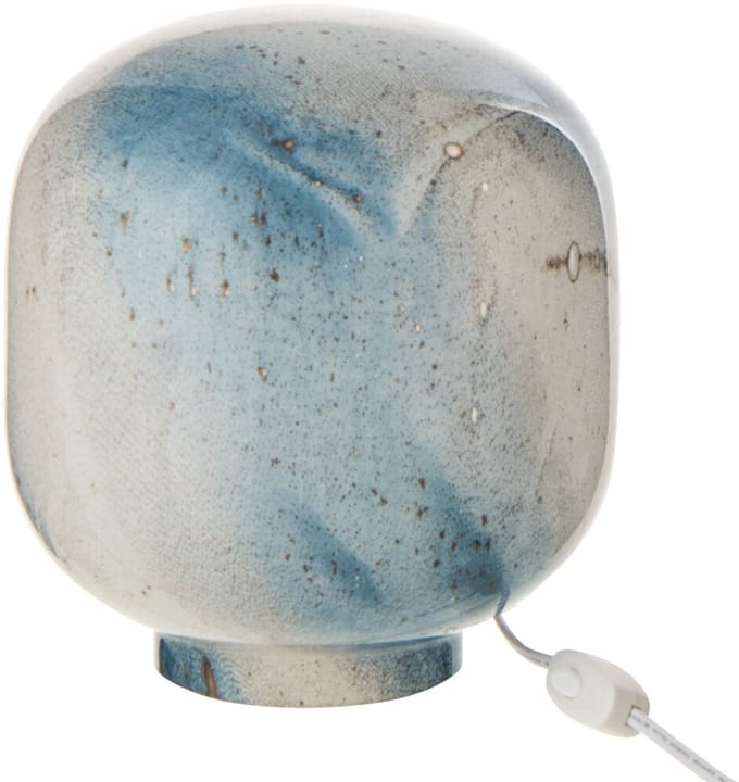 J-Line tafellamp Bola - glas - blauw/wit - small