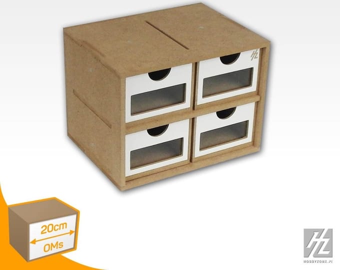 Drawers Module x 4 - Hobbyzone - HZ-OMs01a - Modular Workshop Systeem Opbergmodule met 4 Lades