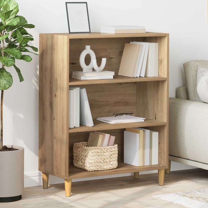vidaXL - Dressoir - Artisan - Eiken - 69,5 - x - 32,5 - x - 90 - cm - Bewerkt - hout