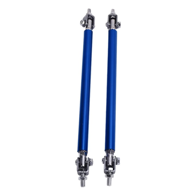 2 Stuks Bumper Lip Diffuser Stang 15cm Uittrekbare RVS Splitter Steun Trekstang Blauw rood