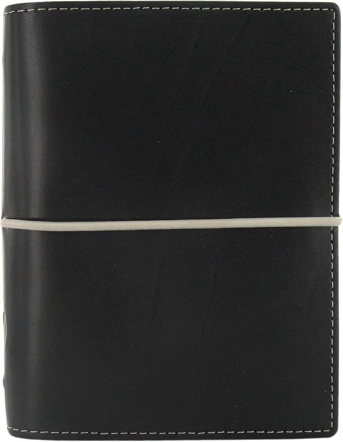 Pocket Agenda 2025 - Compacte Dombo Planner in Zwarte Kunstleer - 80gsm Papier - 19mm Ringen