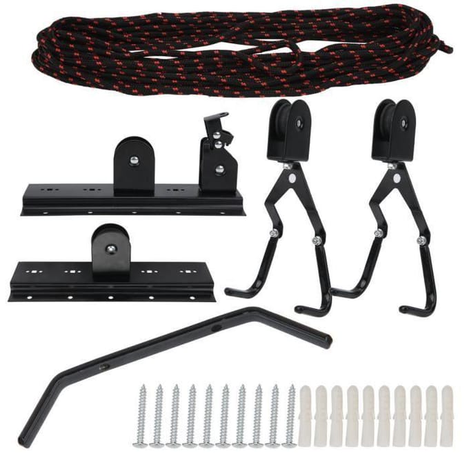 Support de plafond de vélo - Akozon - Cintre de plafond - Acier et ABS - Capacité 40-60 kg - Noir