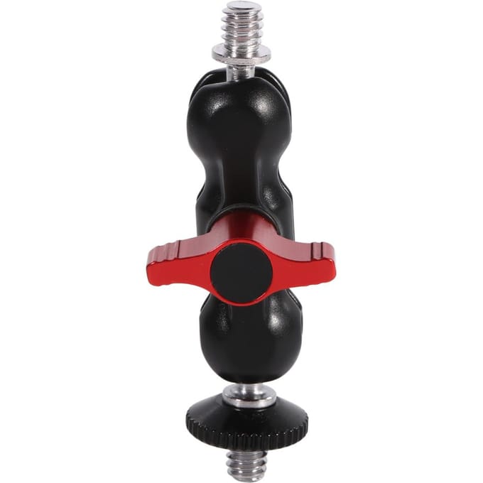 Adaptateur de Montage sur Bras Multifonction Double Rotule avec Monture Griffe et Vis 1/4 Pouce Pour DSLR black