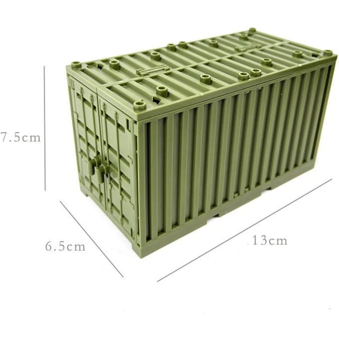 Militaire Container Bouwstenen MOC Speelgoed Ideaal Voor Kinderen Transformeerbare Technische Stenen Creatief DIY Rollenspel Speelgoed groen
