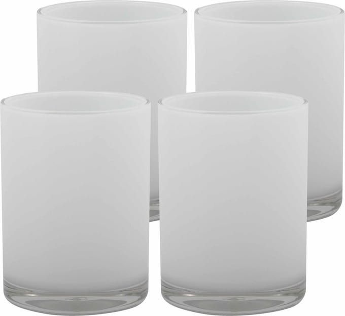 MSV Drinkbeker/limonadebeker - 4x - PS kunststof - wit - 440 ml - camping bekers - luxe design