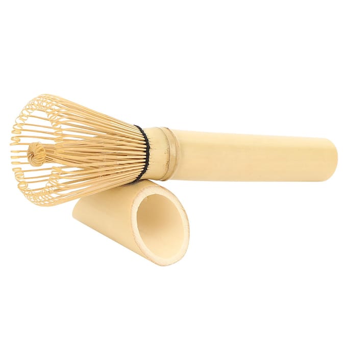 Natuurlijke Bamboe Chasen Matcha Groene Thee Klopper Lange Handvat Poeder Borstel Tool Wit beige