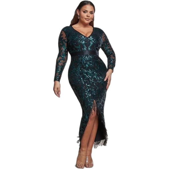 Strakke damesjurk Goddiva Tassel & Sequin