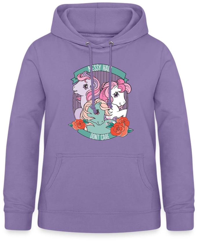 My Little Pony Retro Messy Hair Don't Care Statement Hoodie Dames