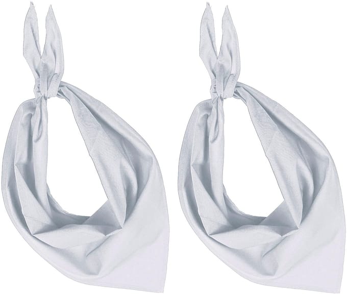 5x Zakdoek bandana wit - hoofddoekjes