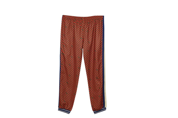 Gucci trainingsbroek met diagonale strepen in rood polyester
