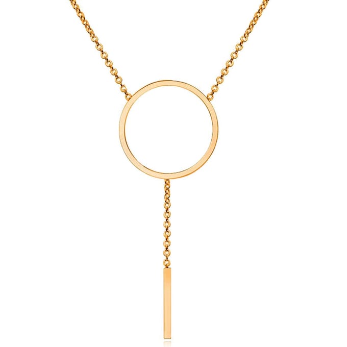 Dames ketting Cilla Jewels Edelstaal Verguld Rose Cirkel Staaf