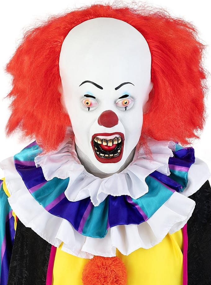 FUNIDELIA Pennywise Mask - IT - Wit