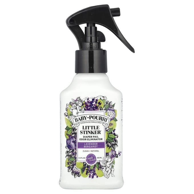 Poo-Pourri, Baby-Pourri™, Little Stinker™, Emmergeurverwijderaar, Lavendel Bergamot, 3,4 fl oz (100 ml) gray